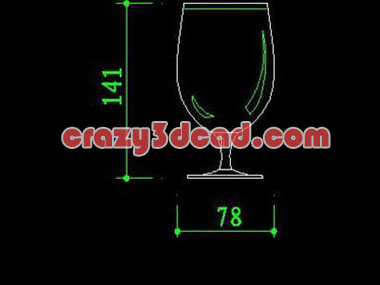 Kitchen cup CAD elevation 2